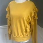 Ann Taylor Ruffle Crewneck sweatshirt yellow Medium Photo 2