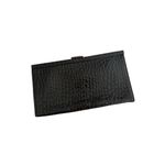 Banana Republic  Black Leather Embossed Envelope Clutch Photo 1
