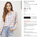 Rails  Blue and Peach Brandy Plaid Button-Down Shirt Women’s Size Small S Photo 9