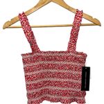 French Connection Smocked Organic Cotton Tank Dainty Blooms Size 6 Hibiscus Photo 0