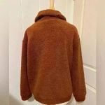 Elodie  Chocolate Brown Mocha Teddy Bear Sweater Jacket Coat Large Chunky Photo 1