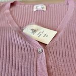 Hippie Rose  Pink V-Neck Button-Up Women's Sweater Photo 5