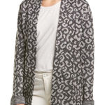 Michael Stars Leopard Print Open Front Oversized Cardigan Size S NEW Photo 0