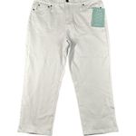 Coldwater Creek Pants Womens 14 White Straight Leg Stretch Denim Casual Cropped Photo 0