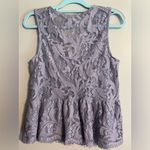 Venus  Purple Lilac Lace Full Zip Dress Blouse, Size L, EUC Photo 4