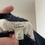L.L. Bean Cable Knit Navy and Blue Striped Zip Up Sweater Size XS Photo 4