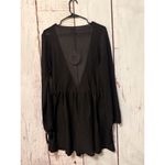 Princess Polly NWT  Chiara Party Long Sleeve Wrap Mini Dress Black Glitter Sz S/M Photo 5