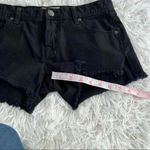 Free People  Womens Shorts Black True Distressed Denim Size 25 Photo 7