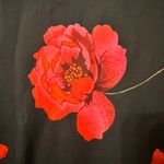 Valerie Stevens NWT 100% Silk Maxi Dress Size 12 Vintage Black/Red Floral Poppy Photo 4