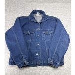 Vintage Denim Jacket Medium Jean Trucker Guitar Band USA ‼️FLAW NOTED SEE PICS‼️ Blue Photo 0
