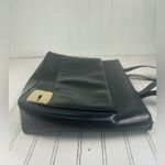 Gucci Vintage Black Leather Tote Bag with Gold-Tone Logo Plaque Photo 8