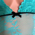 Victoria's Secret Victoria’s Secret Turquoise Lace Mesh Babydoll Slip Dress M Y2K, Indie Sleaze Photo 7