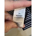 MOTHER The Keep On Rolling Pocket Stripe Tee Size Medium Cream and Navy Blue Photo 8