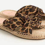 J.Crew NWOT Twisted-Knot Espadrille Sandals in Leopard Canvas Size 5.5 Photo 0
