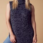 Cotton Candy LA Chunky Sleeveless Turtleneck Sweater Vest in Marled Charcoal Photo 0