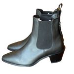 frame denim Frame Le Lexington Black Leather Pointed Toe Chelsea Boots Size 36 NWOB Photo 6