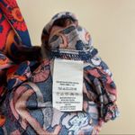 Free People  Size 2 Flowy Boho V Neck Button Tank Top Funky Grunge Vibrant Photo 4