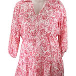 ZARA NEW  Womens Pink White Floral Collar 3/4 Sleeve A-Line Mini Shirt Dress XL Photo 0