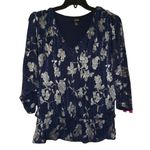 MSK Cold Shoulder Blouse Size XL NWT Blue Photo 0