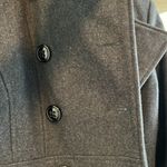 Giacca Button Front Wool Blend Heavy Weight Pea Coat w/Hood & Pockets, S Gray Photo 2