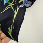 Katlyn O'Farrel Vintage Floral Scarf Accessory Tie Belt Lightweight Black Photo 5