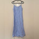 J.Crew  Gwyneth Midi Slip Dress in Blue Gingham 100% Linen Size 00 Photo 2