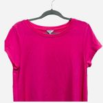 Crown & Ivy Ruffle Side Short Sleeve Hot Pink Size Medium Oversized Preppy Photo 1