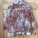 Coldwater Creek Classic Semi-Sheer Stained Glass Print Blazer Size 1X Photo 7