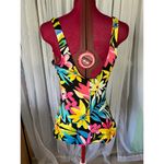 Maxine of Hollywood  one piece swimsuit floral pink yellow blue Photo 2