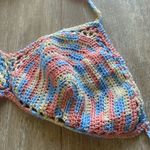 Crochet knit pastel boho bralette top XS NEW Photo 2