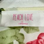 Peach Love California Sheer Floral Ruffle Hem Long Sleeve Tie Front Shrug Small Photo 11