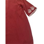 On the Couch Wine red micro polka dot boho embroidered dress sz M boho Size M Photo 7