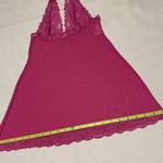 Frederick's of Hollywood Fredrick’s Of Hollywood Pink Semi Sheer Lace Mesh Lingerie Slip Nightie L Large Photo 4