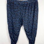 LaunGy by Giuliana Plus Size 3XP Pants Blue Black Leopard Print Knit Stretch 147 Photo 1