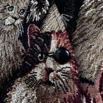 Vintage 80s/90s Vest with Cats and one cat has an eyepatch! Size Medium Facet Green Photo 2