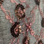 SINGLE Womens Sequin Top Gray Size S Sleeveless Top Mesh Overlay Lace Cami Photo 5