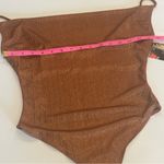 BLASHE Belong Bodysuit in Copper‎ with Adjustable Spaghetti Straps NWT Small Gold Photo 5