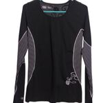 Athleta  Momentum Seamless Top Black Long Sleeve Top Size L Photo 0
