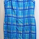 💋John Roberts Vintage Blue Plaid Sleeveless Short Dress Photo 0