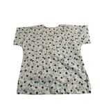 Women’s Uniform Scrub Med Blue Floral Print Scrub Top Size 6 Photo 1