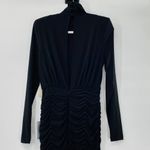 Eliza J  Ruched Long Sleeve Stretch Jersey Dress In Black Size 2 New With Tags Photo 12