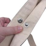 Dansko Cream & Navy Blue Striped Canvas Crossbody Bag Purse Snap Button Nautical Photo 8