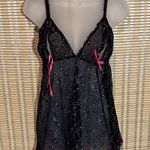 Victoria's Secret 2007 Sexy Little Things Black Sparkly Camisole Teddy Large Photo 0