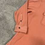Aerie  Lumberjane Shirt Womens Small Waffle Knit Saturn Peach Orange Oversized Photo 2