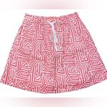 J.Crew Pink White Linen Drawstring Skirt Size 0 lined Photo 2