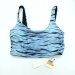 Hula Honey  Bikini Crop Top Animal Print Removable Cups Wild Cat Light Blue S Photo 2