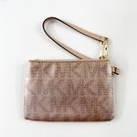 Michael Kors Metallic Leather Wristlet Wallet Rose Gold Pink Photo 4