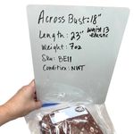 Monteau Floral Tie-Neck Blouse Peplum Brown Size Large NWT Photo 9