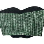 ZARA green white boucle tweed crop bustier corset top Small Photo 2