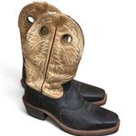 Ariat Heritage Roughstock Cowboy Western Leather Boots 34832 Men 9.5EE Square Toe Black Beige Measurement in pics Size 9.5 Photo 0